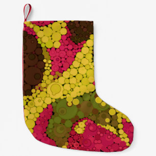 Seamless abstract pointillism dots circles green y small christmas stocking