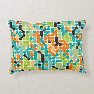 Seamless abstract retro geometric pattern decorative cushion