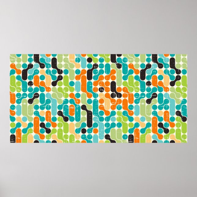 Seamless abstract retro geometric pattern poster (Front)