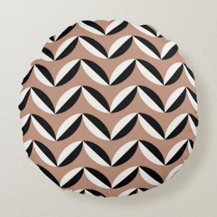 Seamless abstract retro geometric pattern round cushion