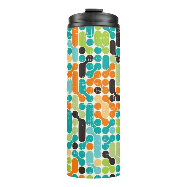 Seamless abstract retro geometric pattern thermal tumbler (Front)
