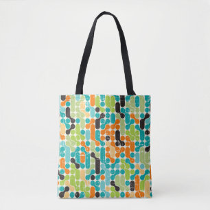 Seamless abstract retro geometric pattern tote bag