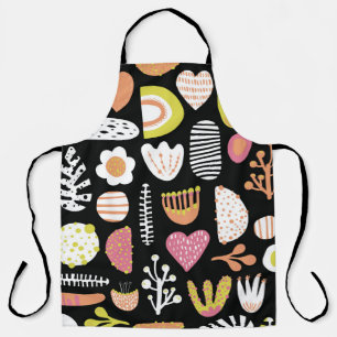 Seamless abstract shapes colourful vintage kids pa apron