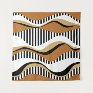 Seamless abstract stripes, wave with colourful amo tapestry