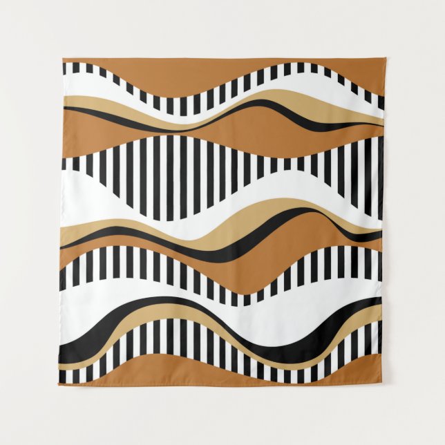Seamless abstract stripes, wave with colourful amo tapestry (Front)