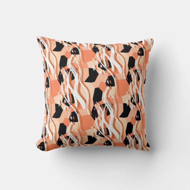 Seamless abstract trendy pattern with peach cushion (Front)