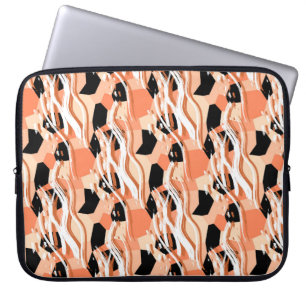Seamless abstract trendy pattern with peach laptop sleeve