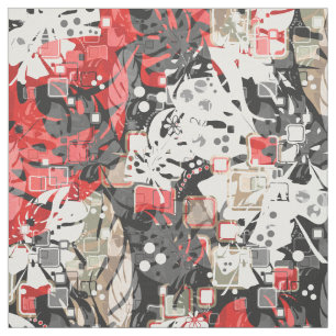 Seamless abstract tropical exotic modern geometric fabric