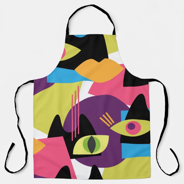 Seamless abstract Vintage pattern with abstract sh Apron (Front)