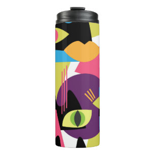 Seamless abstract Vintage pattern with abstract sh Thermal Tumbler