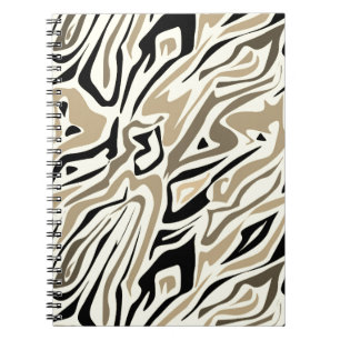 Seamless abstract zebra skin leather modern black notebook