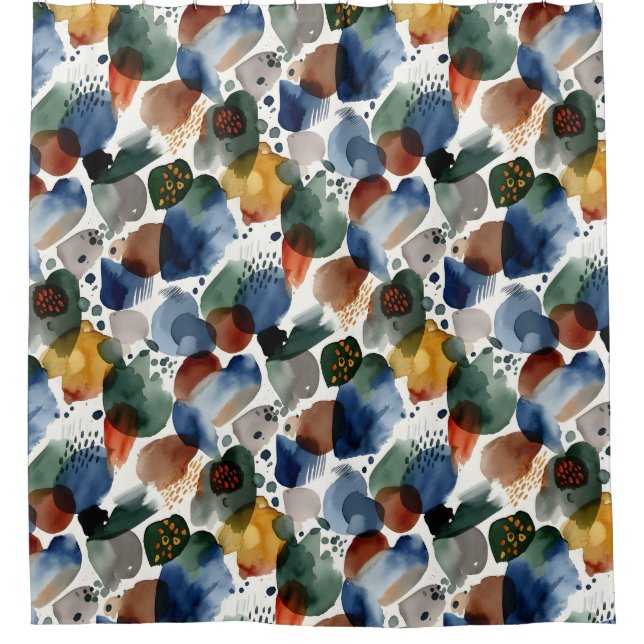 seamless abstrat circles shower curtain (Front)