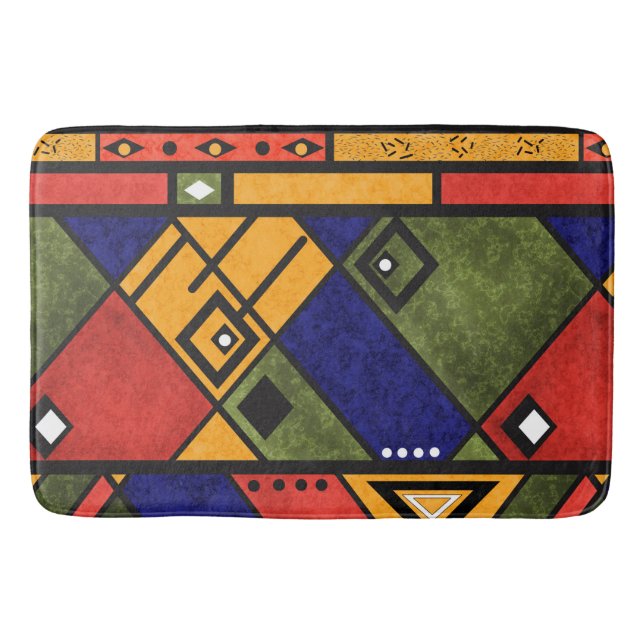 Seamless african ethno traditional texture pattern bath mat (Front)