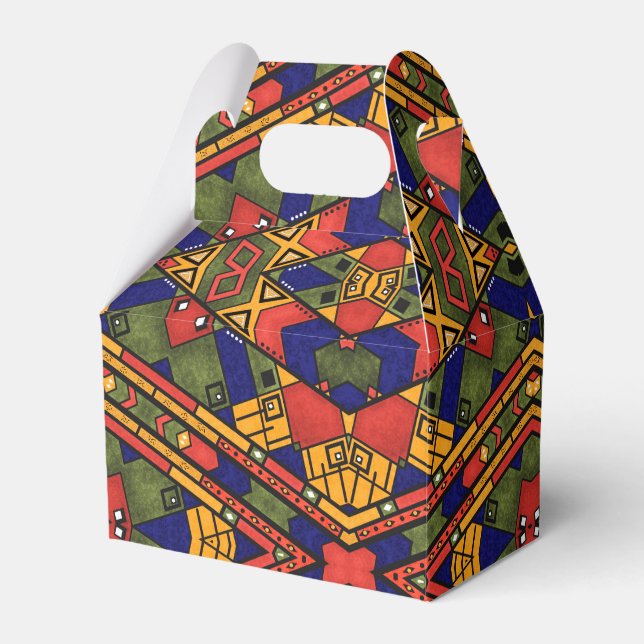 Seamless african ethno traditional texture pattern favour box (Front Side)