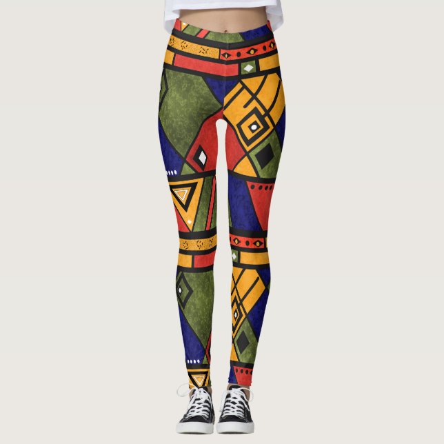 Seamless african ethno traditional texture pattern leggings (Front)