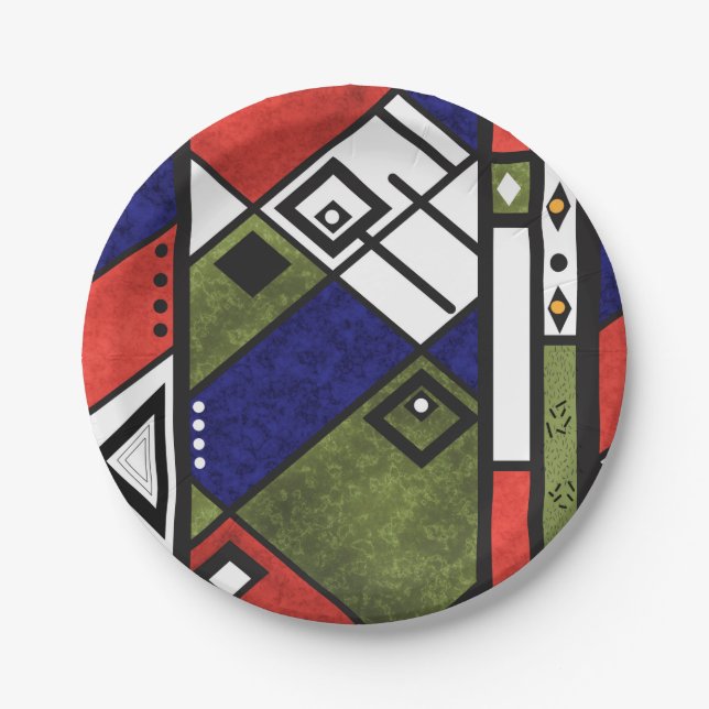Seamless african ethno traditional texture pattern paper plate (Front)
