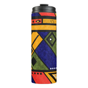 Seamless african ethno traditional texture pattern thermal tumbler