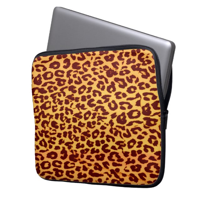 Seamless animal print fur of leopard laptop sleeve (Front Left)
