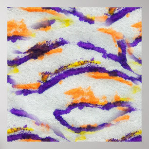 Seamless animal zebra. Dirty art pattern. Abstract Poster