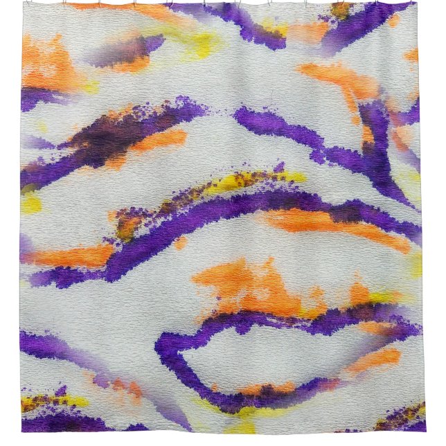 Seamless animal zebra. Dirty art pattern. Abstract Shower Curtain (Front)