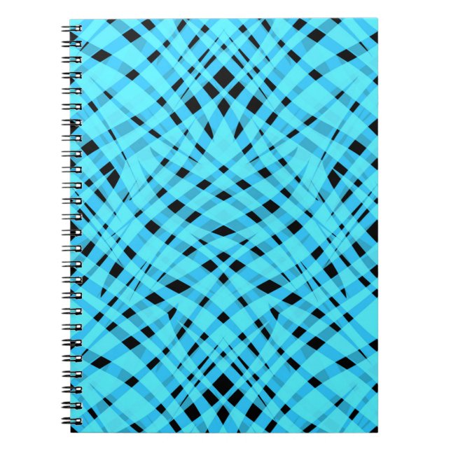 Seamless animal zebra tiger skin fur abstract blue notebook (Front)