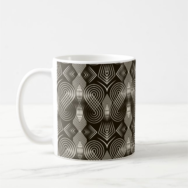 Seamless antique art deco pattern ornament. Geomet Coffee Mug (Left)