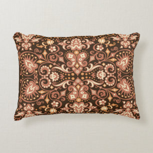Seamless Arabesque Floral Pattern. Art Deco Style Decorative Cushion