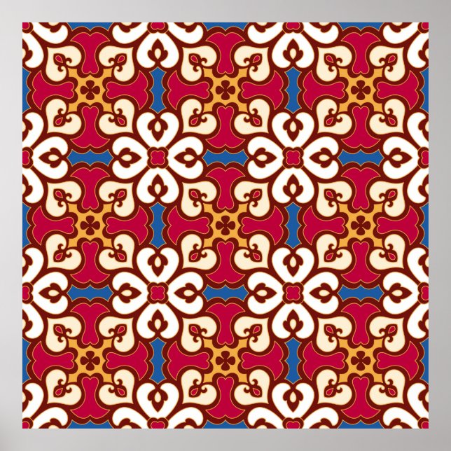 Seamless arabic pattern - based on ottoman traditi poster (Front)