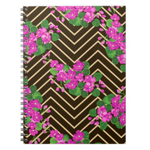 Seamless ardent pattern in sweet flowers. Composit Notebook
