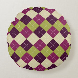Seamless argyle pattern. Diamond shapes background Round Cushion