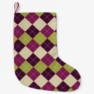 Seamless argyle pattern. Diamond shapes background Small Christmas Stocking