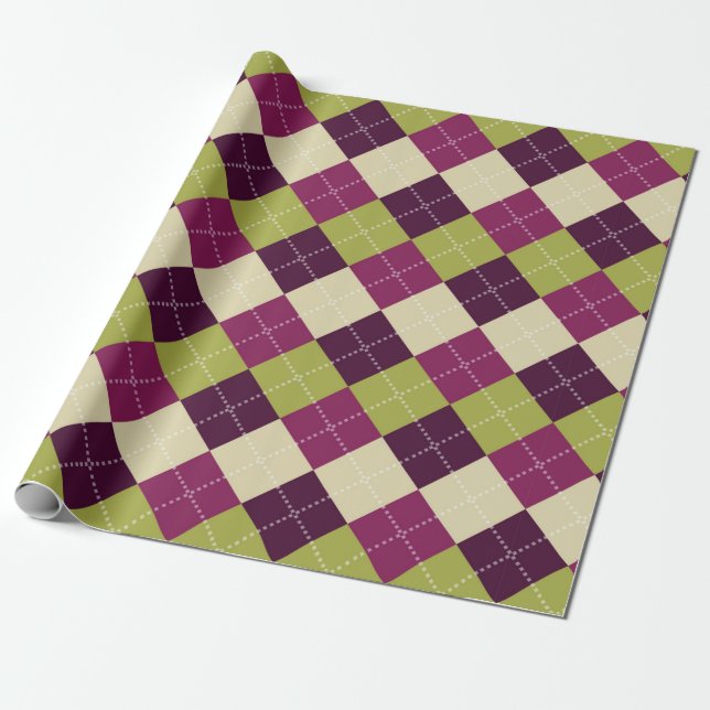 Seamless argyle pattern. Diamond shapes background Wrapping Paper (Unrolled)