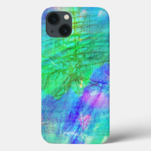 seamless art background watercolor blue, green iPhone 13 case