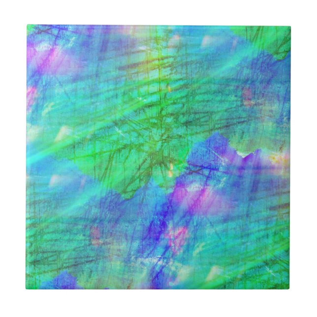 seamless art background watercolor blue, green tile (Front)