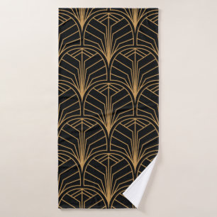 Seamless Art Deco Pattern. Vintage minimalistic ba Bath Towel