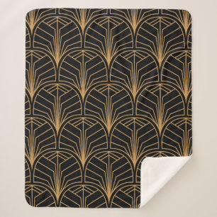 Seamless Art Deco Pattern. Vintage minimalistic ba Sherpa Blanket