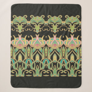 Seamless art ornament in Art Nouveau style Sherpa Blanket