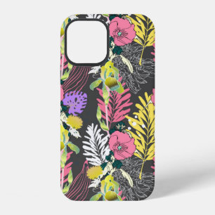Seamless artistic flower pattern, beautiful tropic iPhone 12 case