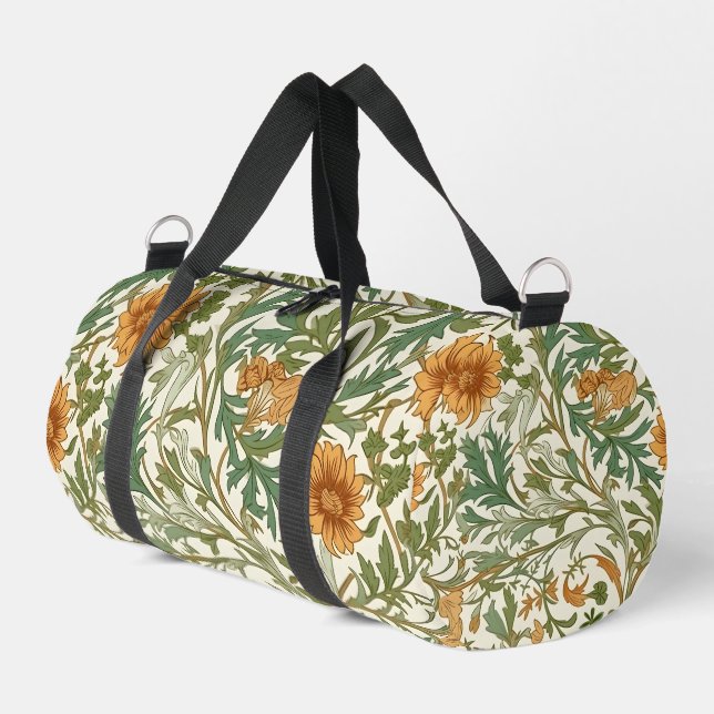 Seamless Arts and Crafts style repeating pattern Duffle Bag (Left Corner)