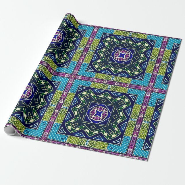 Seamless Aztec Pattern. Ikat Chevron Cloth. Repeat Wrapping Paper (Unrolled)