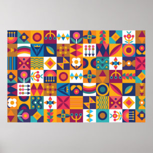 Seamless background design modern art poster