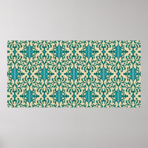 Seamless background from a floral ornament, Fashio Poster