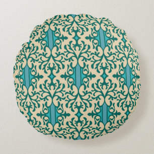 Seamless background from a floral ornament, Fashio Round Cushion