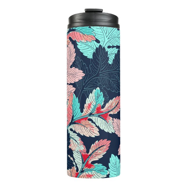 Seamless background leaves pattern thermal tumbler (Front)