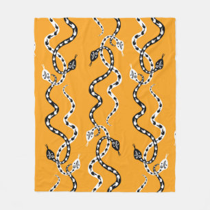 Seamless background of creeping decorative snakes fleece blanket