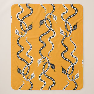 Seamless background of creeping decorative snakes sherpa blanket