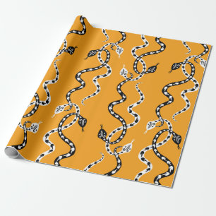 Seamless background of creeping decorative snakes wrapping paper