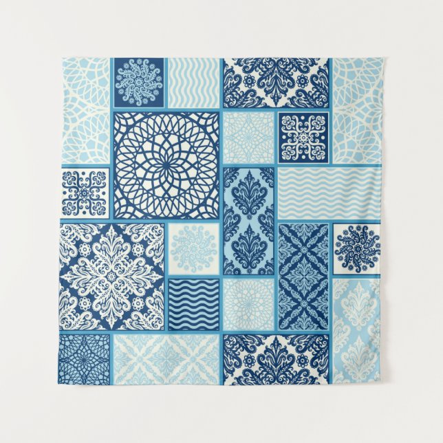 seamless background, patchwork tiles.  tapestry (Front)