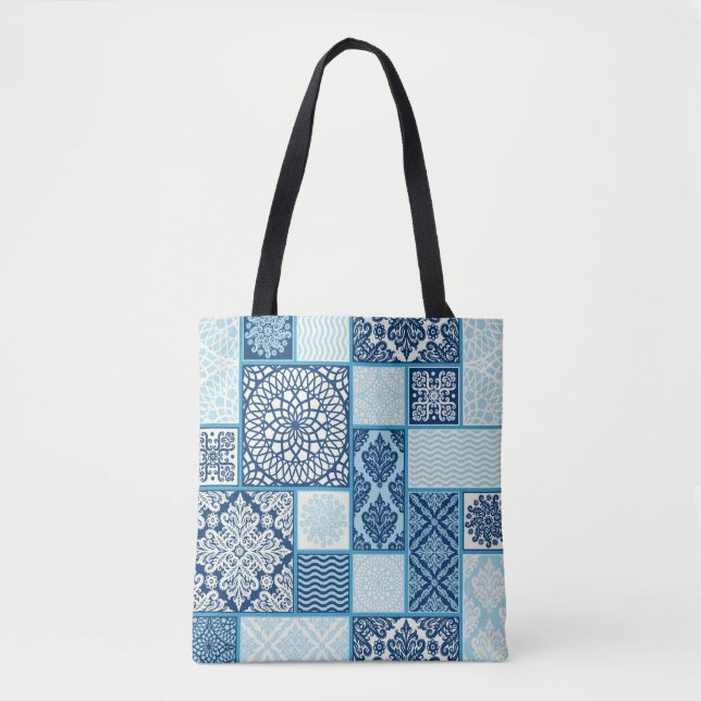 seamless background, patchwork tiles.  tote bag (Front)