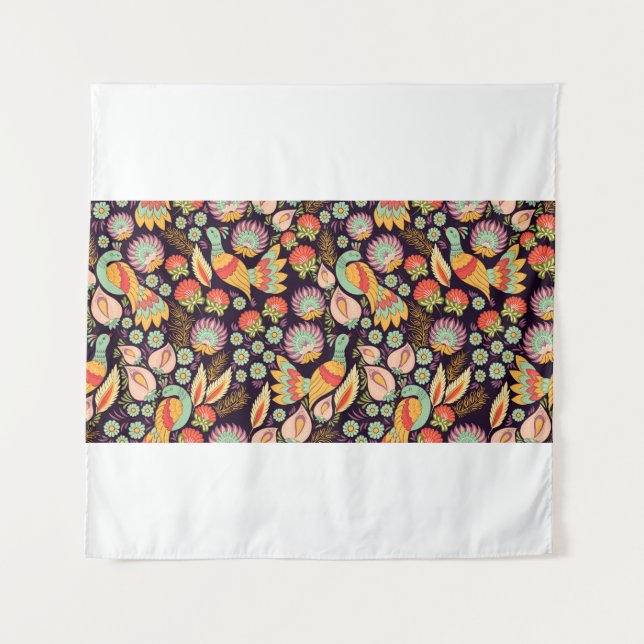 Seamless background pattern in traditional folk fl tapestry (Front)